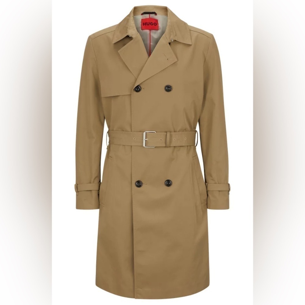 Hugo WATER-REPELLENT TRENCH COAT WITH BELTED CLOSURE